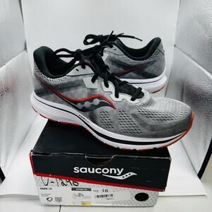 Saucony Men's Omni 20 Running Shoe ‘Alloy/Fire’ Size 10 (Wide) Grey S20682-20